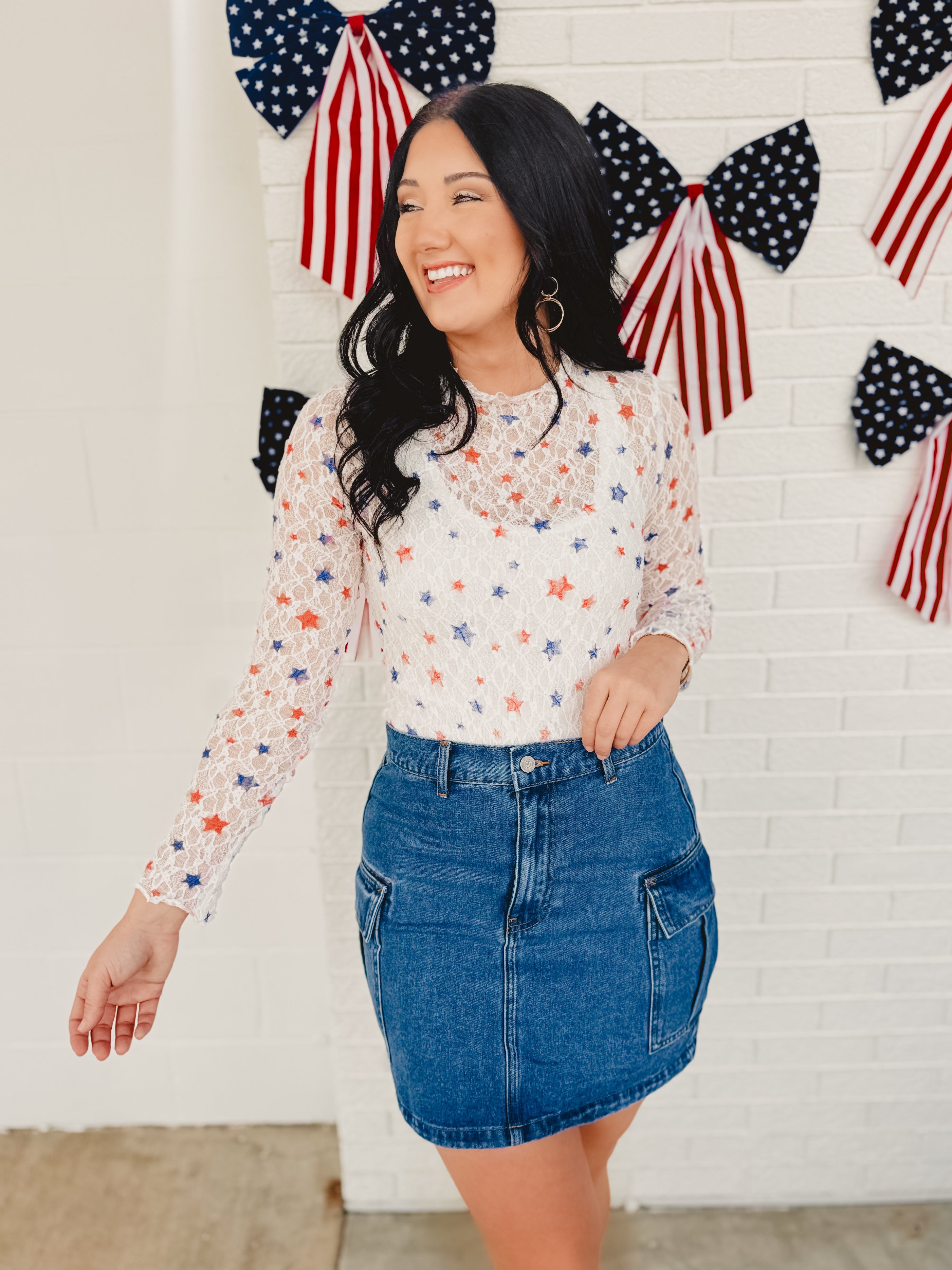 Cargo Mini Denim Skirt - Medium Wash Cargo Mini Denim Skirt - Medium Wash