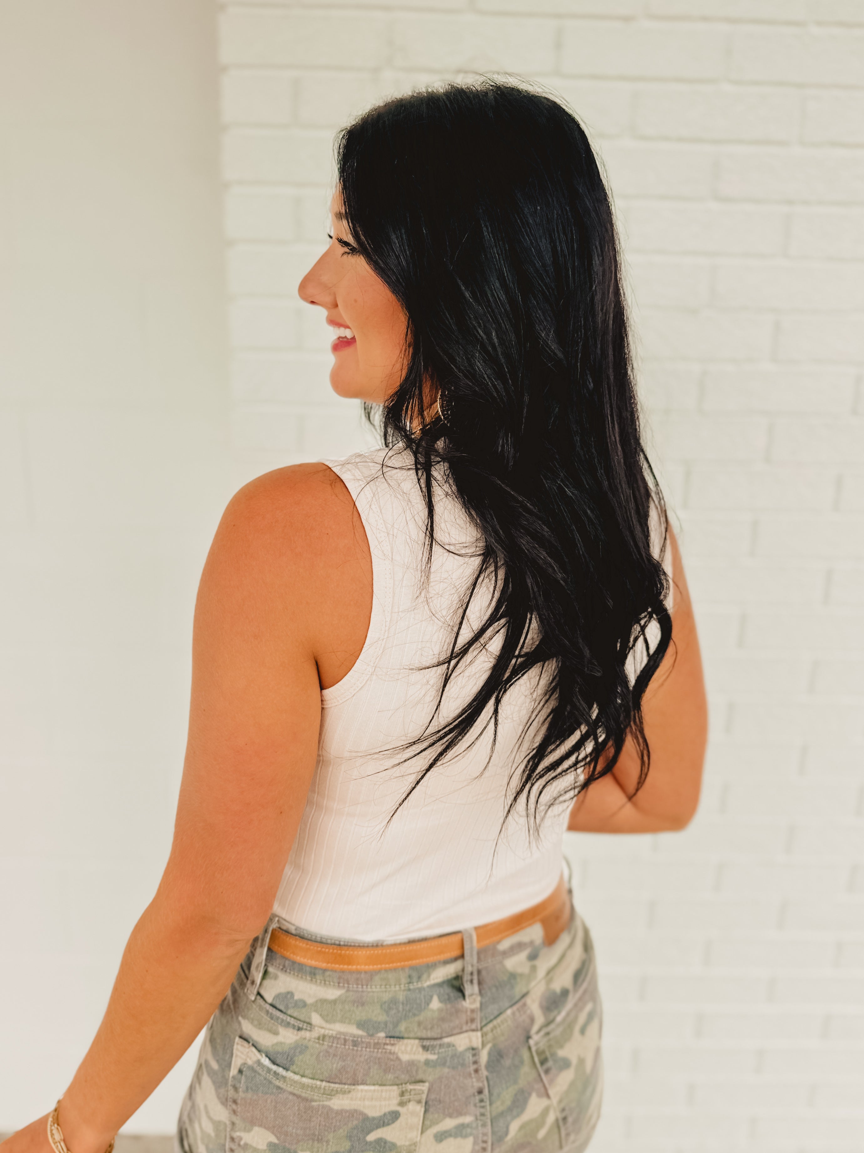 POL Stud Detail Scoop Neck Tank Top - Almond POL Stud Detail Scoop Neck Tank Top - Almond