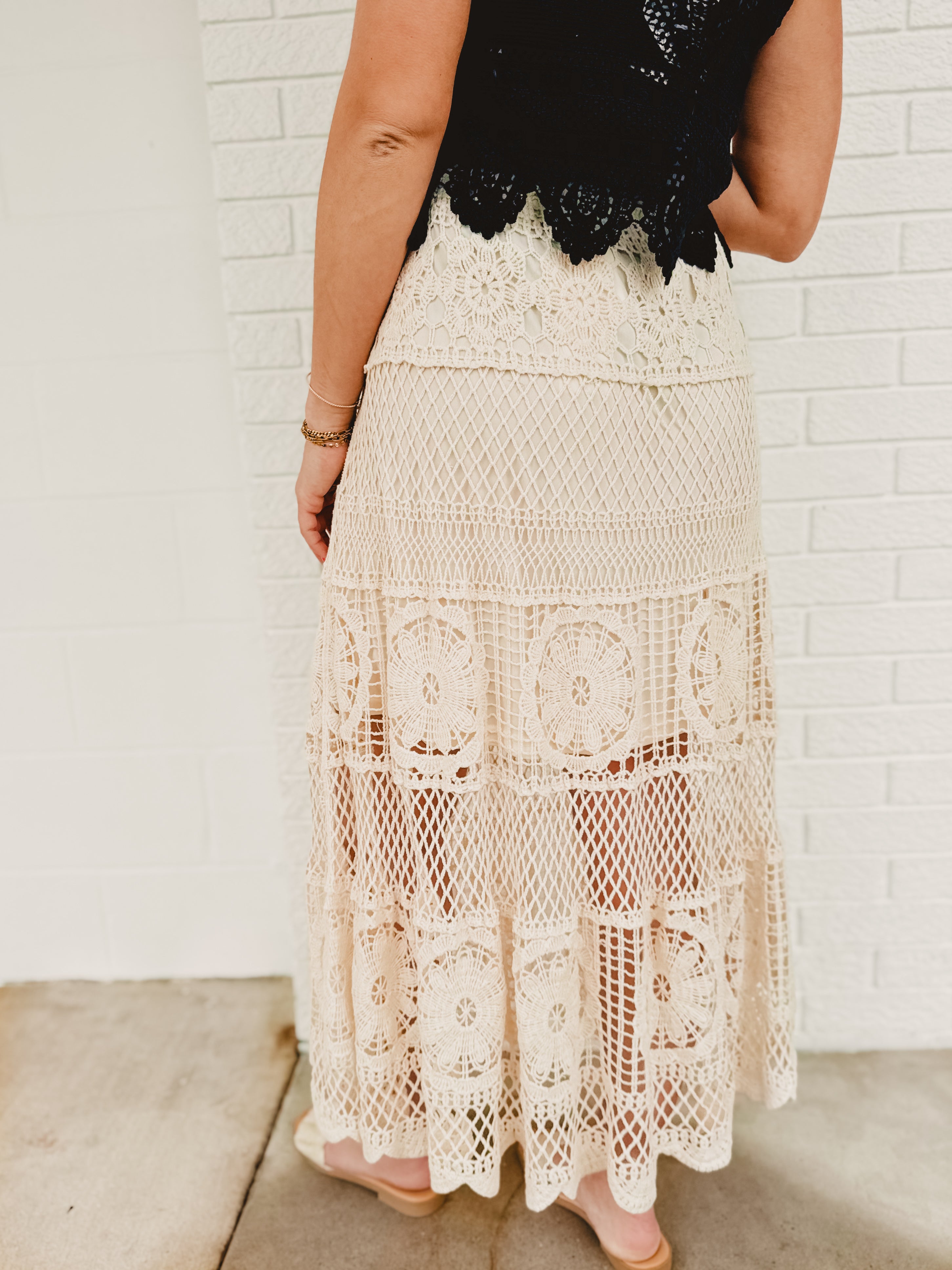 Crochet Maxi Skirt - Natural Crochet Maxi Skirt - Natural