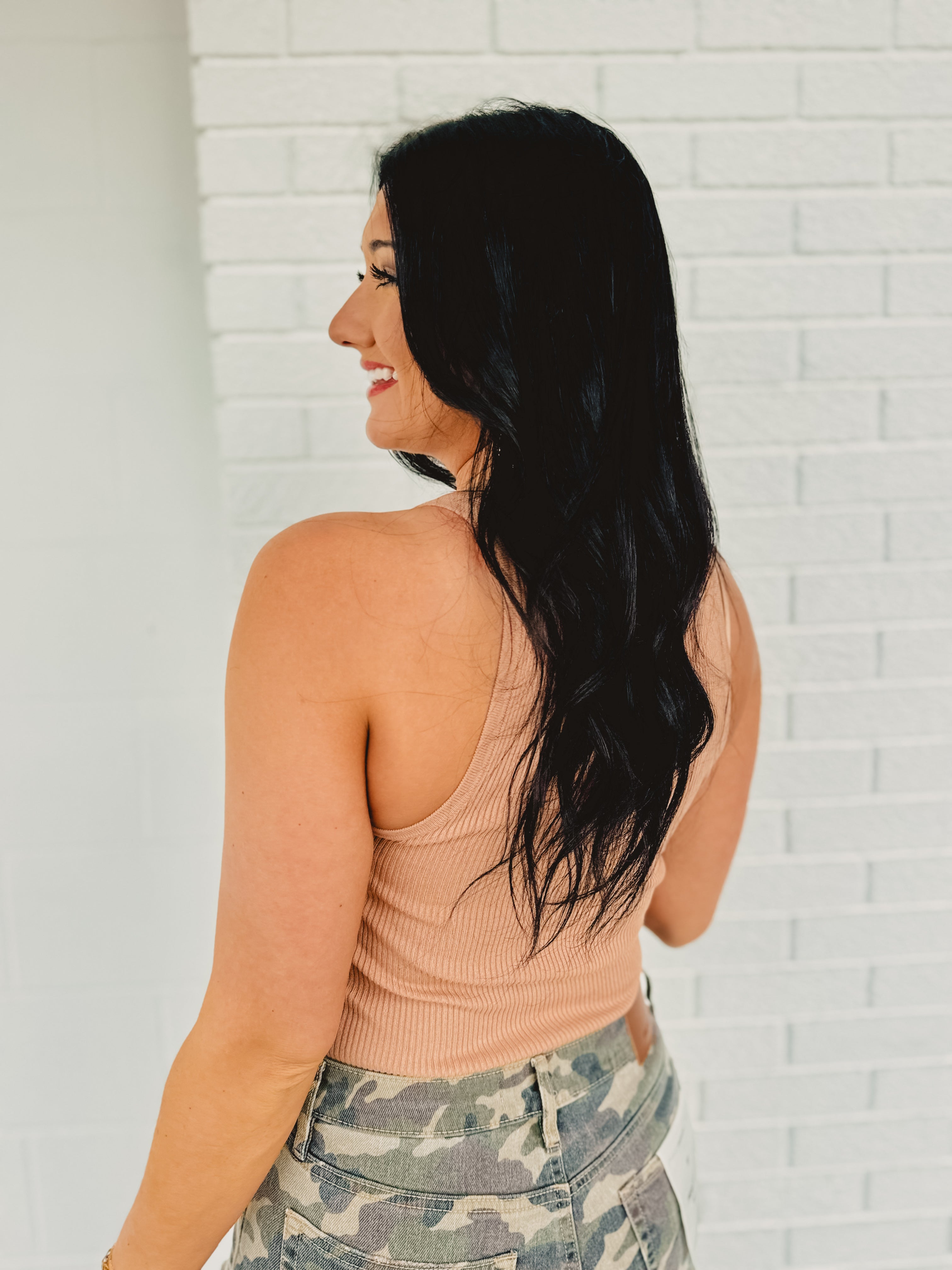 Ribbed Scoop Neck Knit Tank - Rum Ribbed Scoop Neck Knit Tank - Rum