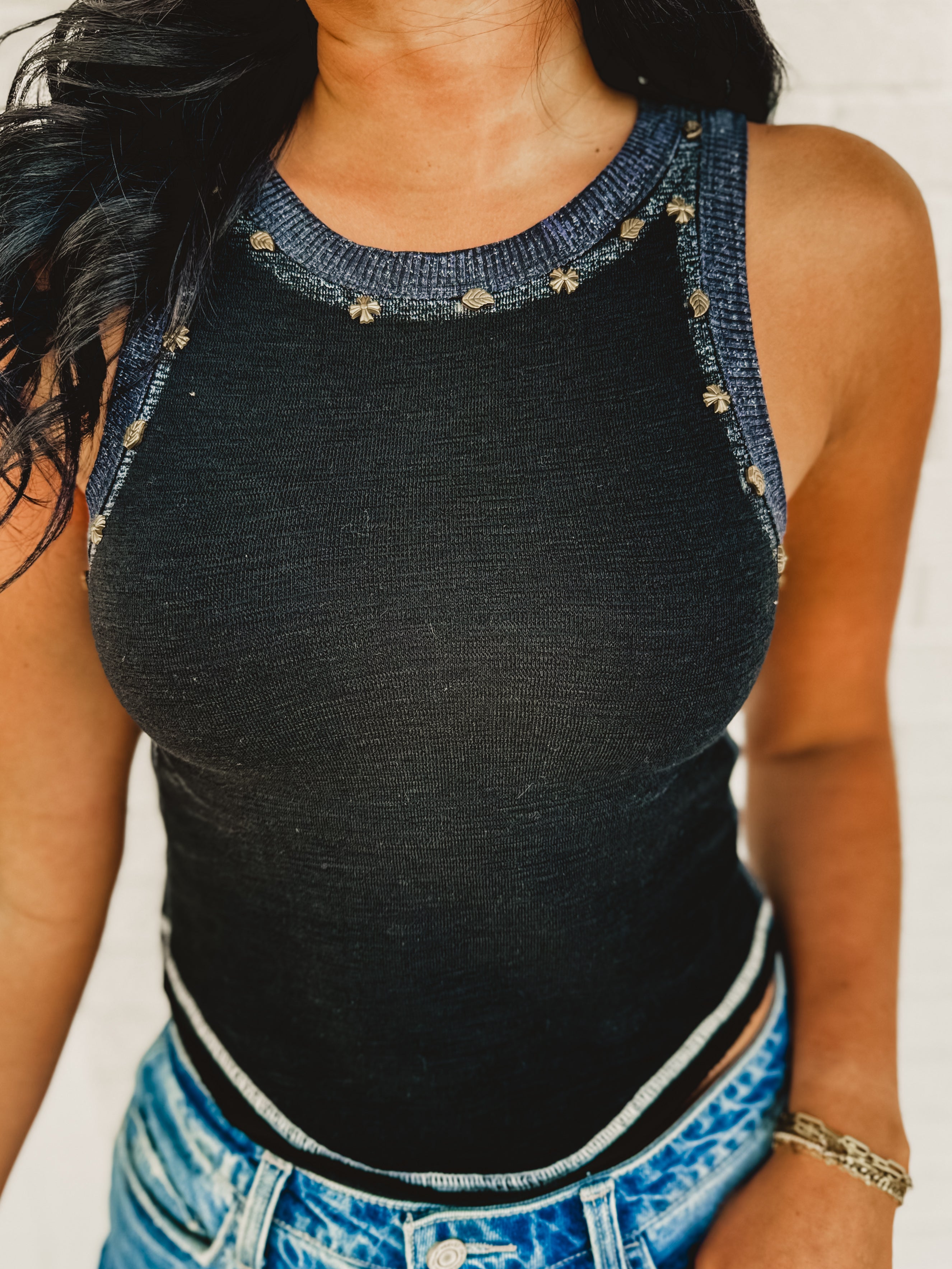 POL Textured Knit Tank - Black POL Textured Knit Tank - Black