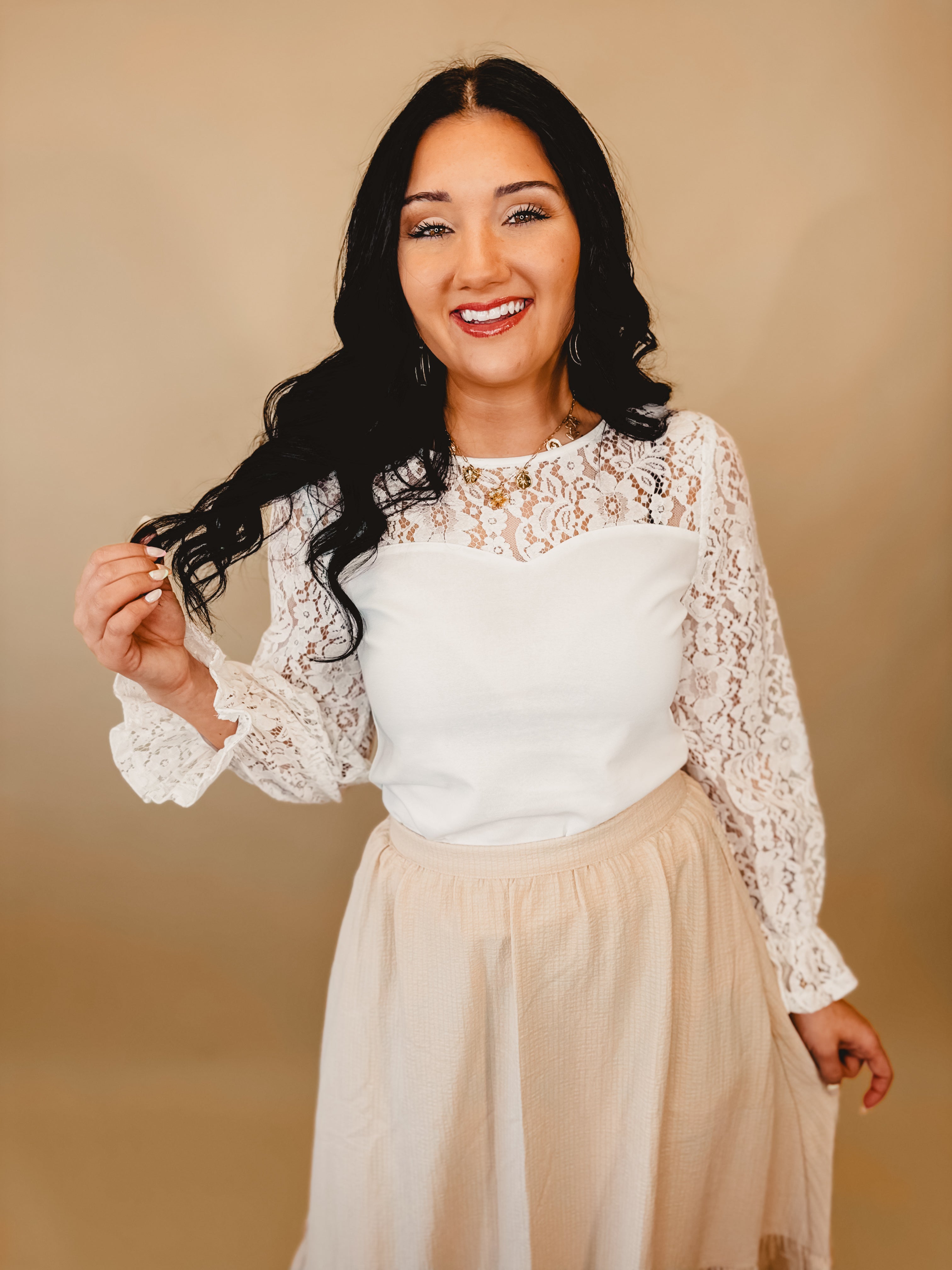 Elegant Lace Blouse - Off White