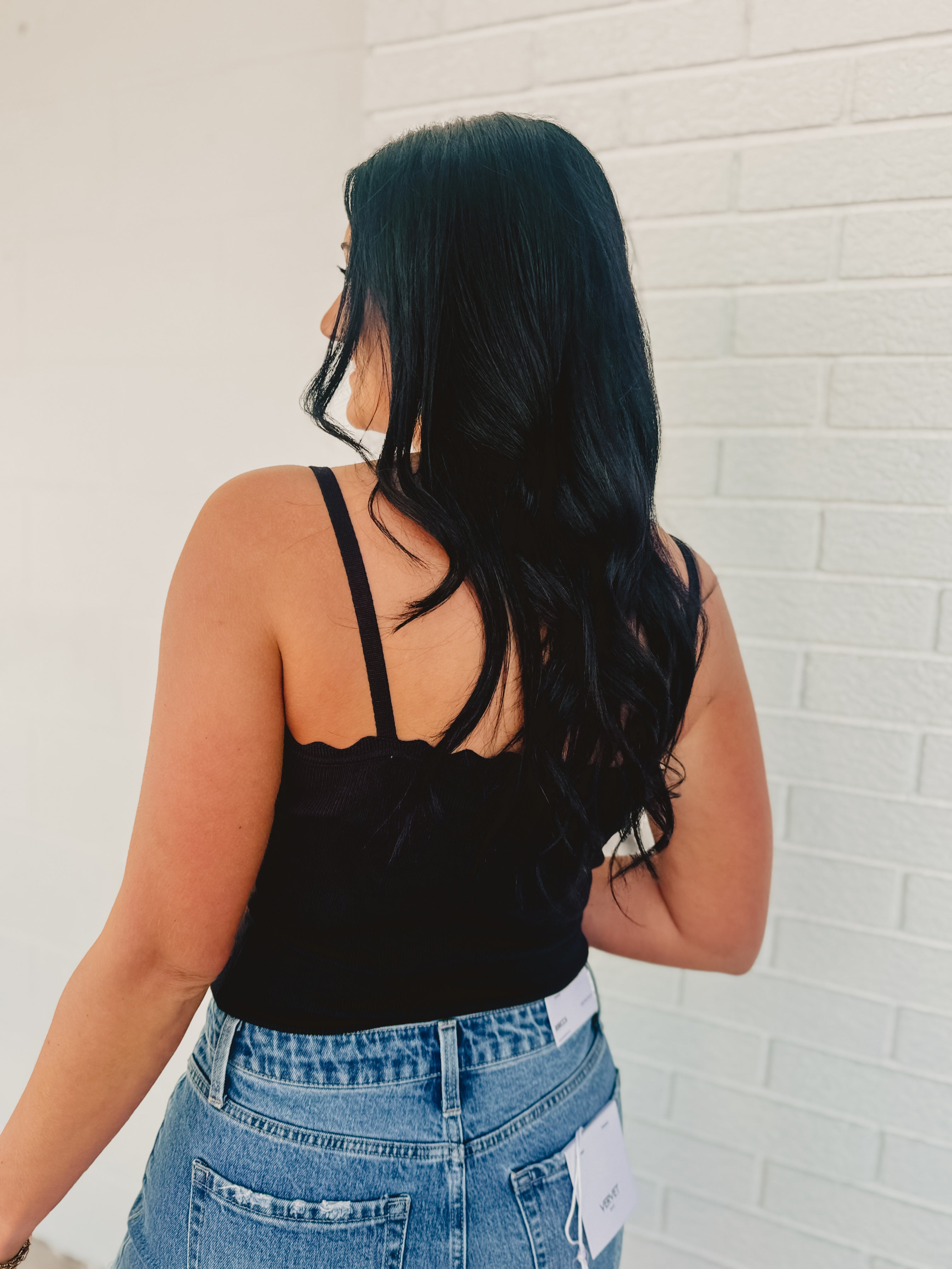 Scalloped Cami Top - Black Scalloped Cami Top - Black