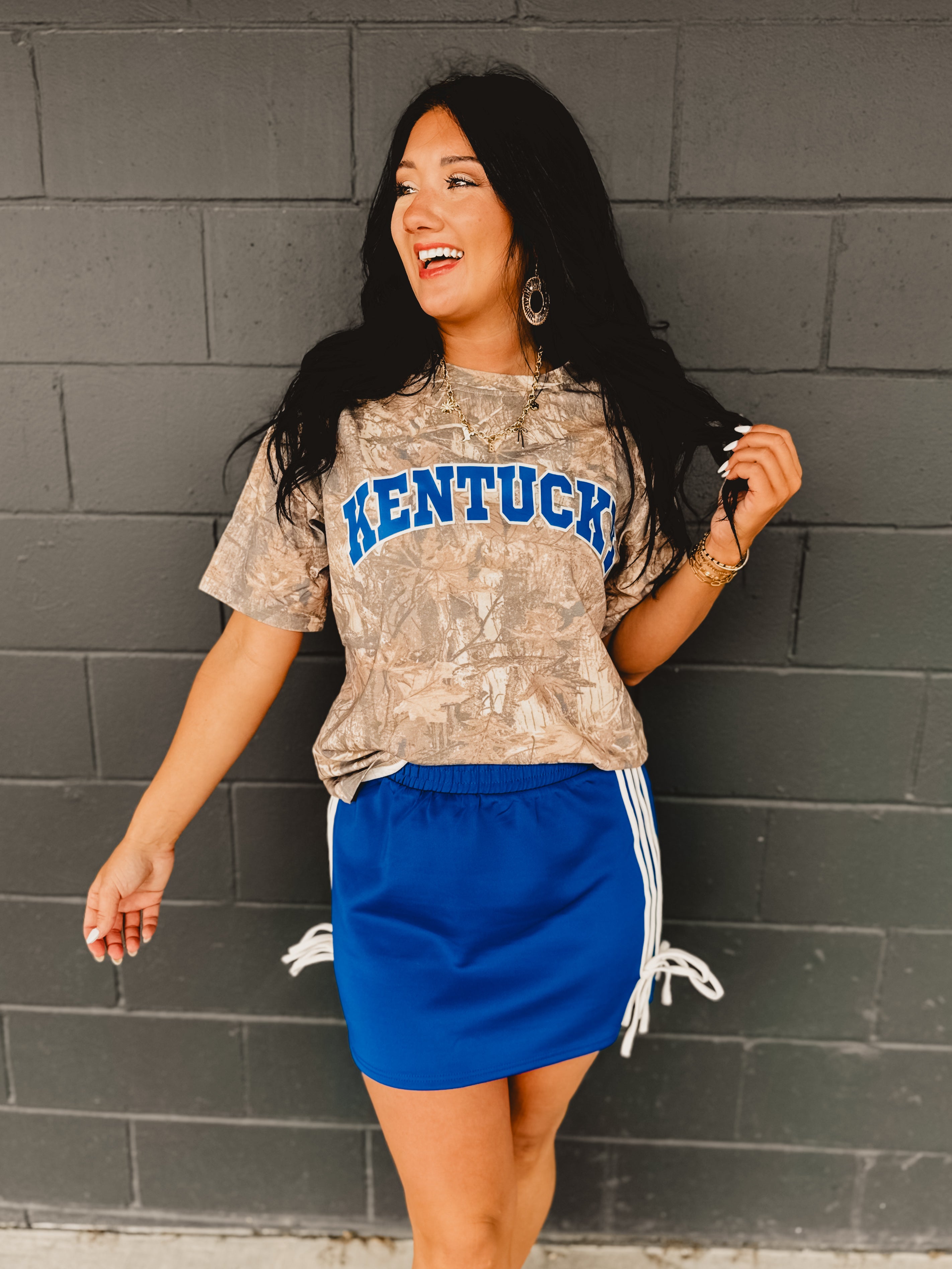 Bow Detail Track Mini Skirt - Blue Bow Detail Track Mini Skirt - Blue