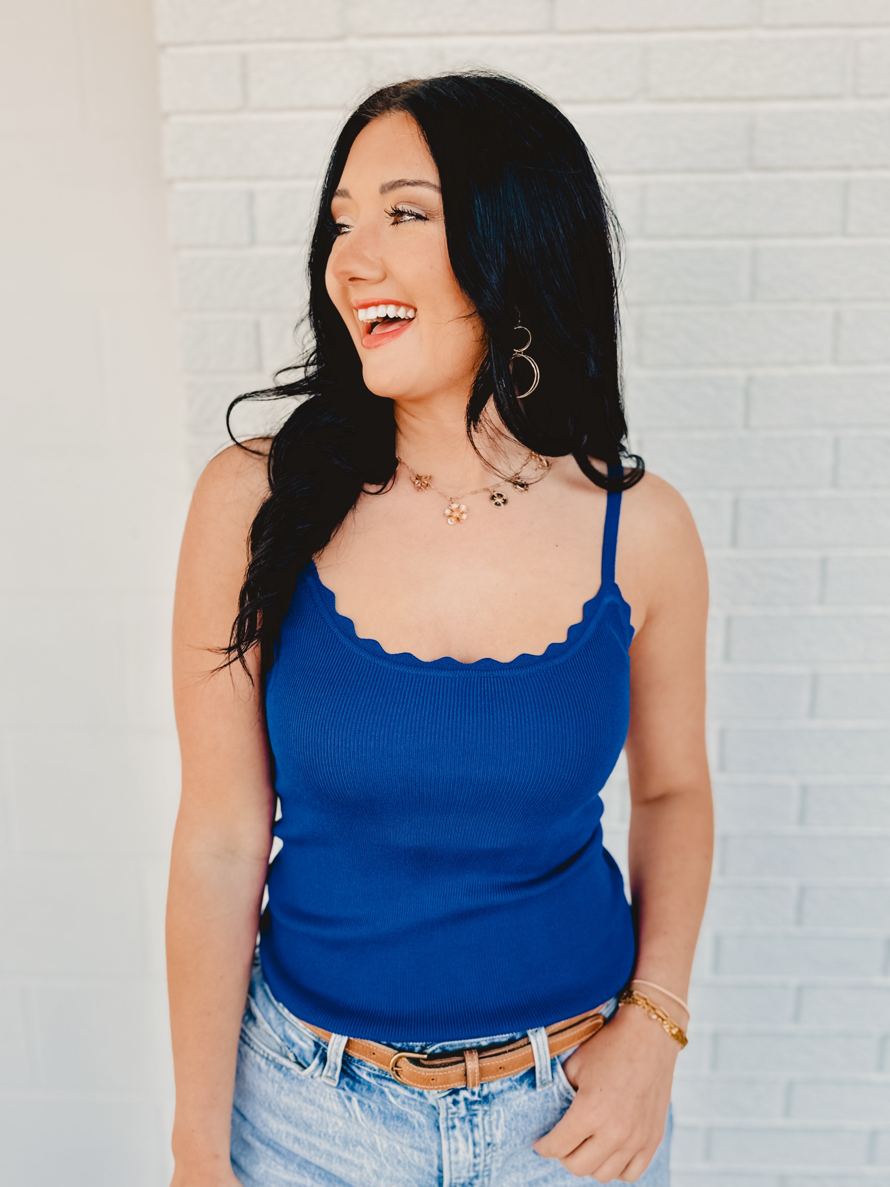 Scalloped Cami Top - Royal Blue Scalloped Cami Top - Royal Blue