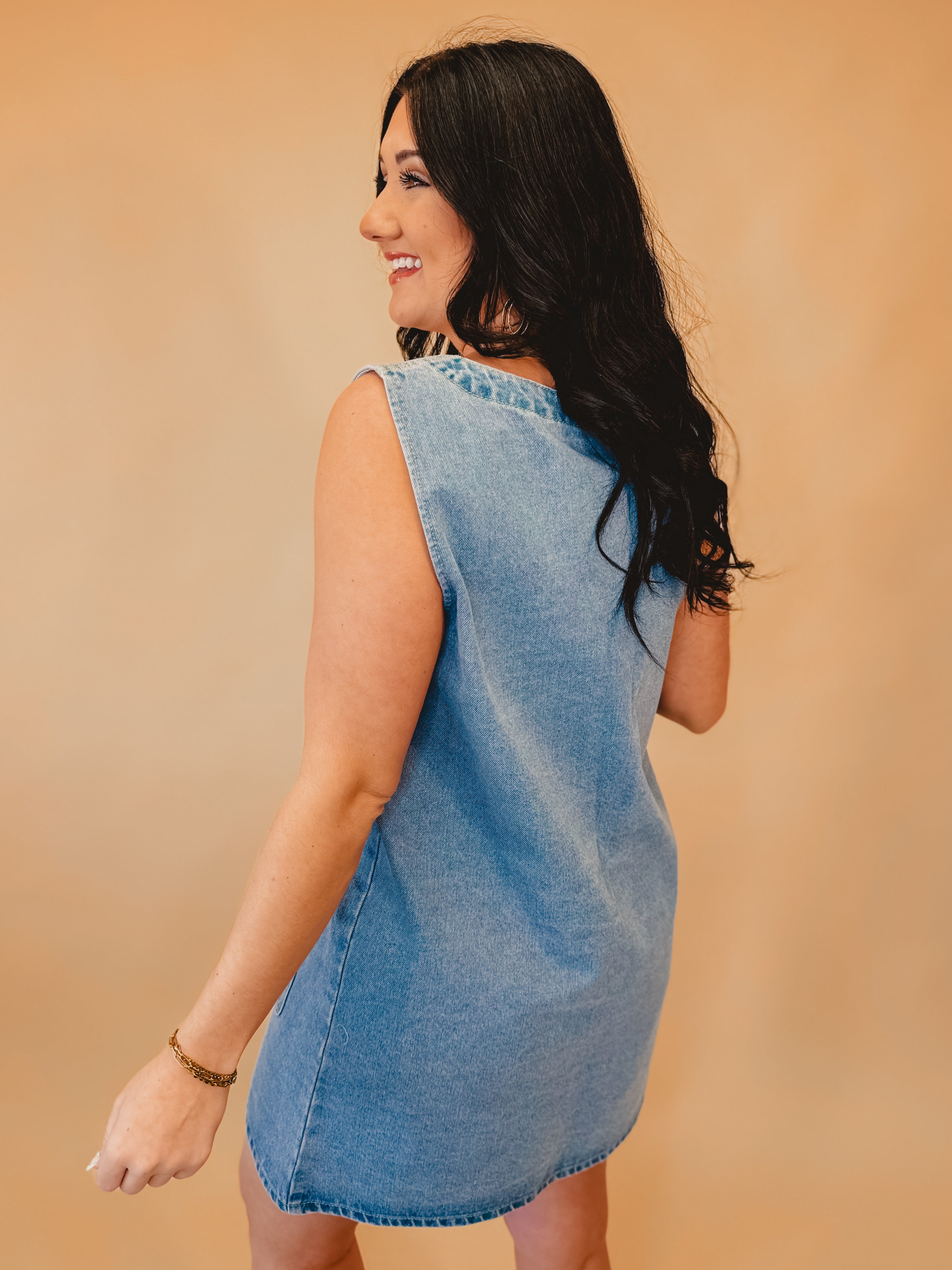 Button-Up Denim Mini Dress Button-Up Denim Mini Dress