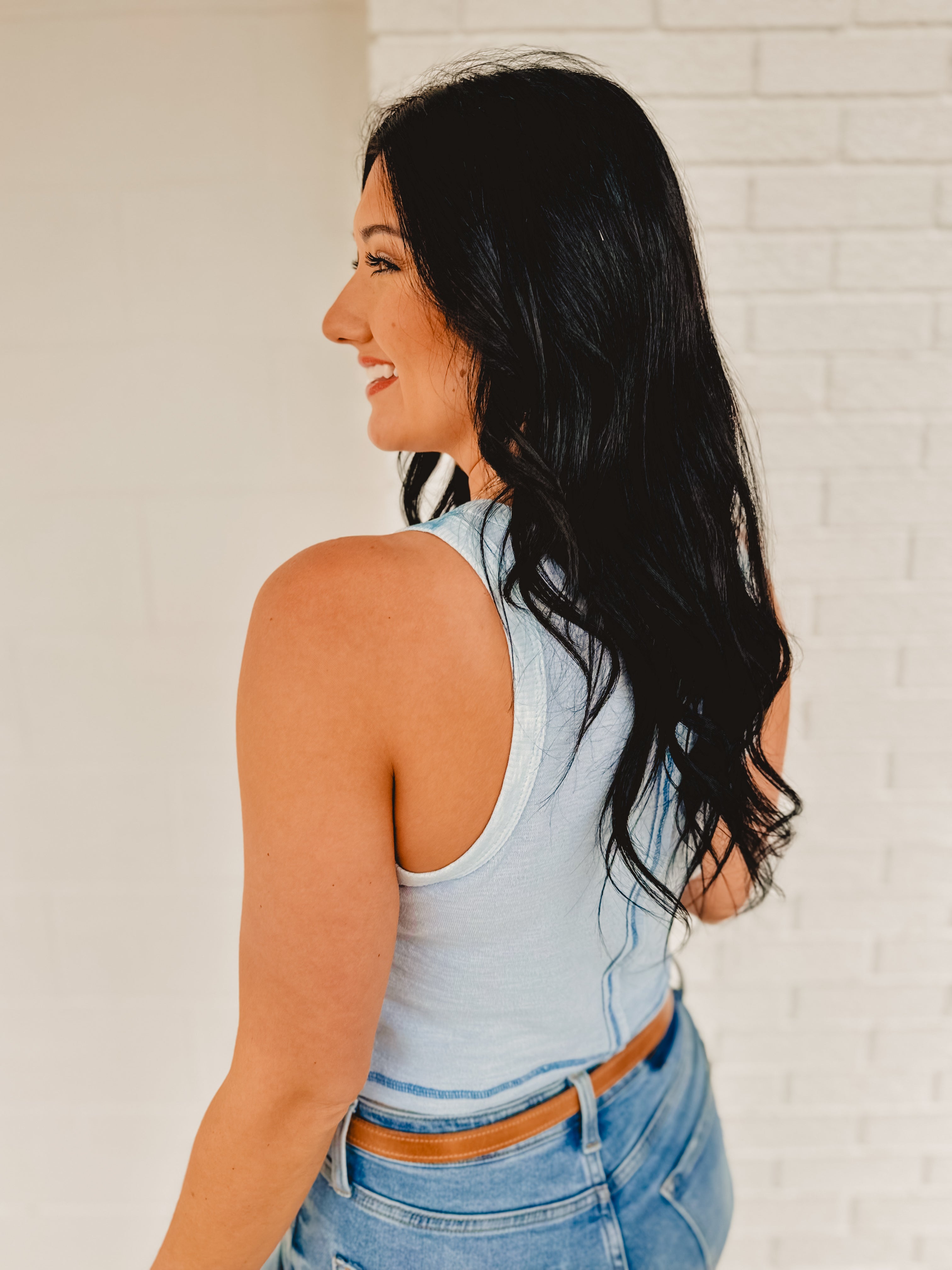 POL Textured Knit Tank Top - Powder Blue POL Textured Knit Tank Top - Powder Blue